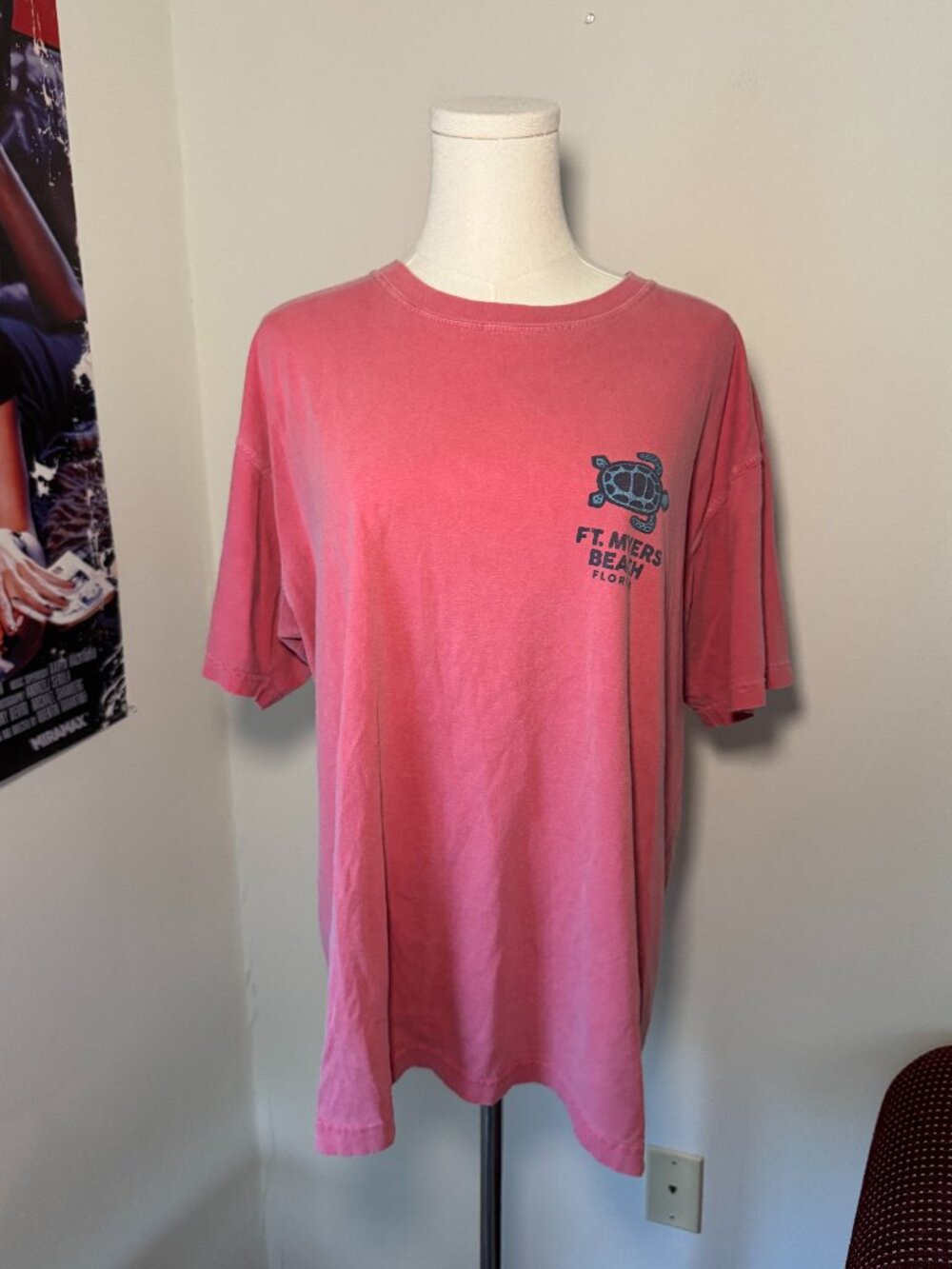Big Hed Comfort Colors Ft Myers Beach Florida Turtle Graphic Tee Shirt